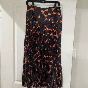 Target Black and Orange Midi A-Line Skirt for Cocktail